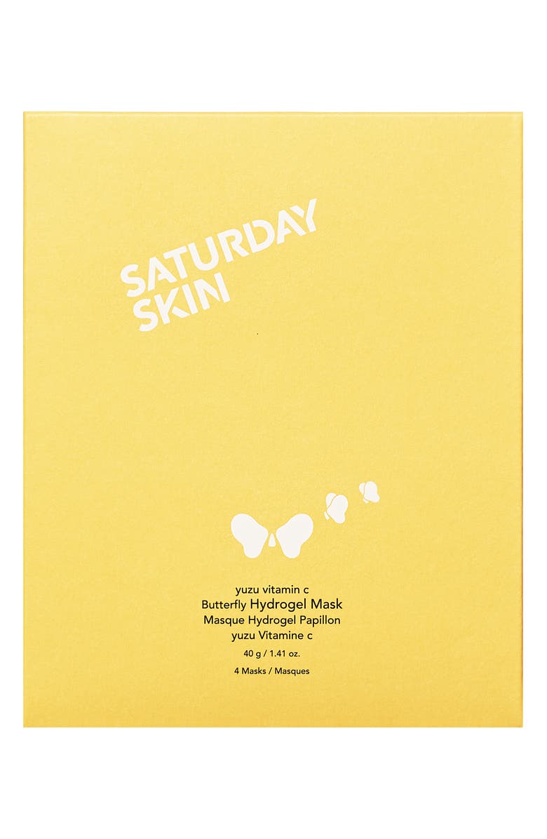Saturday Skin Set of 4 Yuzu Vitamin C Butterfly Hydrogel Mask, Main, color, 