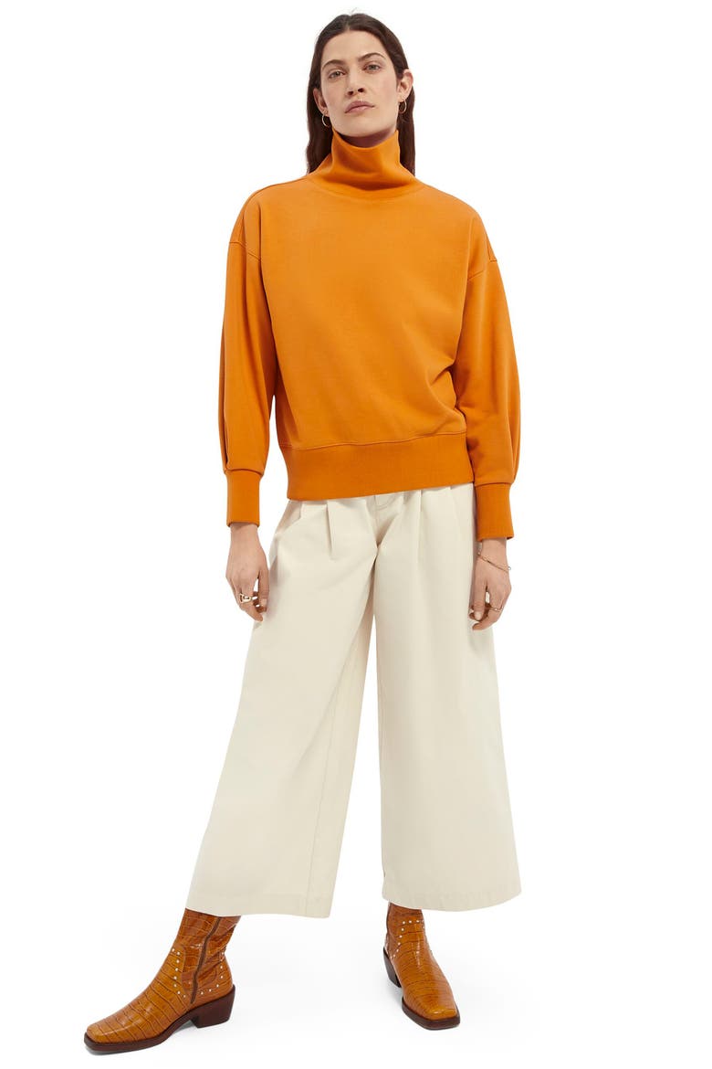 Cowl Neck Sweatshirt, Alternate, color, 0838-SUNSET ORANGE
