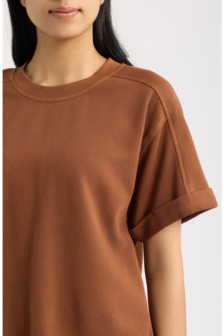 Brie Boxy Short Sleeve Sweatshirt, Alternate, color, TAWNY