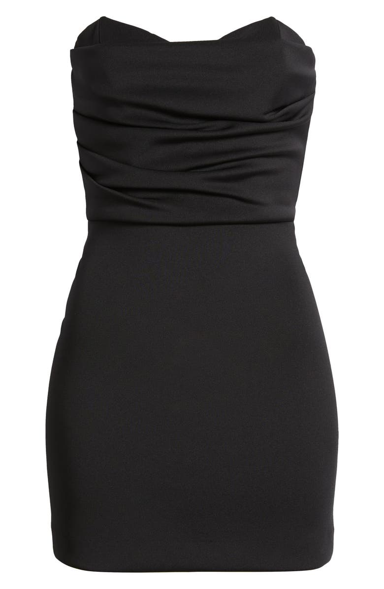 Black Halo Leonora Strapless Minidress, Alternate, color, Black