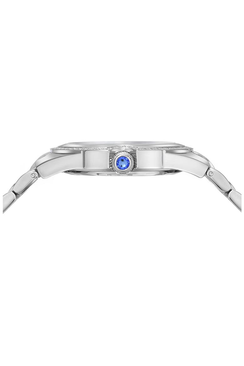 Women's Guilia Luxury Interchangeable Band Stainless Steel Watch, 37mm, Alternate, color, SILVER/ WHITE/ BABY BLUE