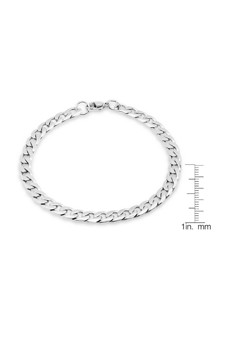 Men's Stainless Steel Cuban Link Bracelet, Alternate, color, SILVER