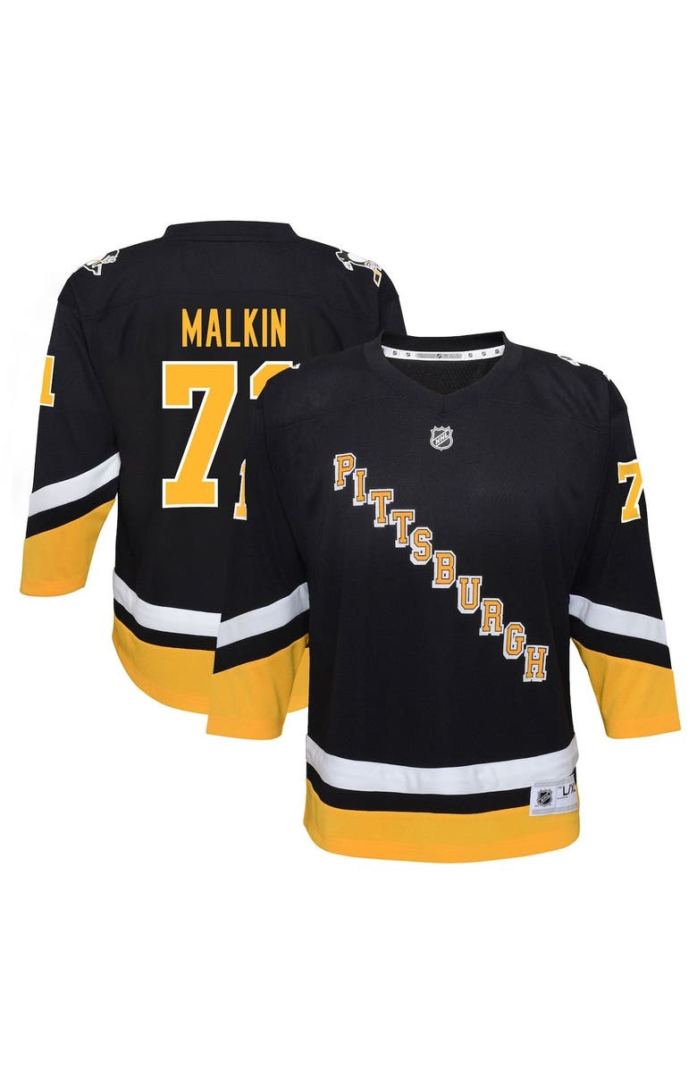 Outerstuff Youth Evgeni Malkin Black Pittsburgh Penguins 2021/22 Alternate Replica Player Jersey, Alternate, color, Black