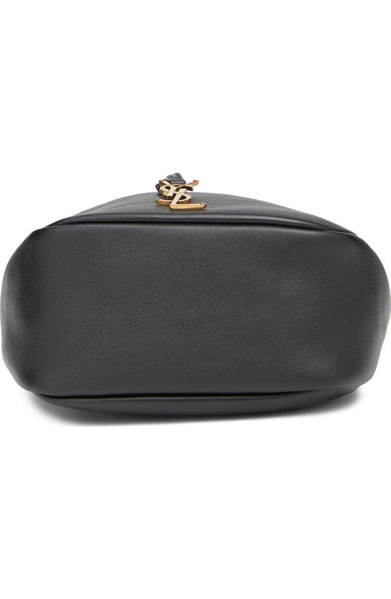 Saint Laurent Paris VII Leather Bucket Bag, Alternate, color, Noir/ Caramel Cognac