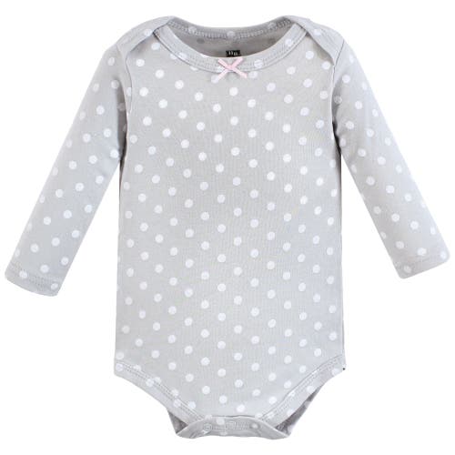 Hudson Baby Essential All-cotton Long-sleeve Bodysuit Triple Pack In Pink