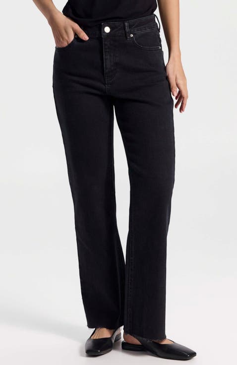 Mid-Rise Straight-Leg Jeans