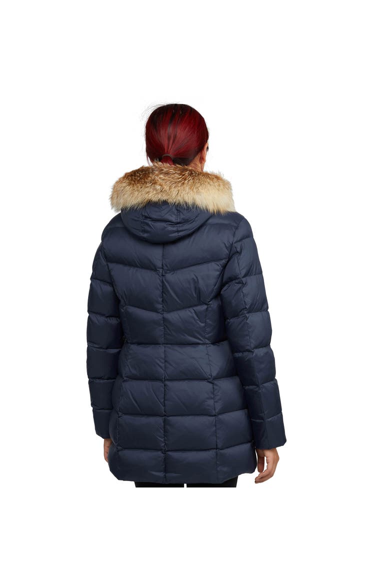 Roxy Quilted Puffer with Detachable Faux Fur Trim, Alternate, color, Navy/Crystal
