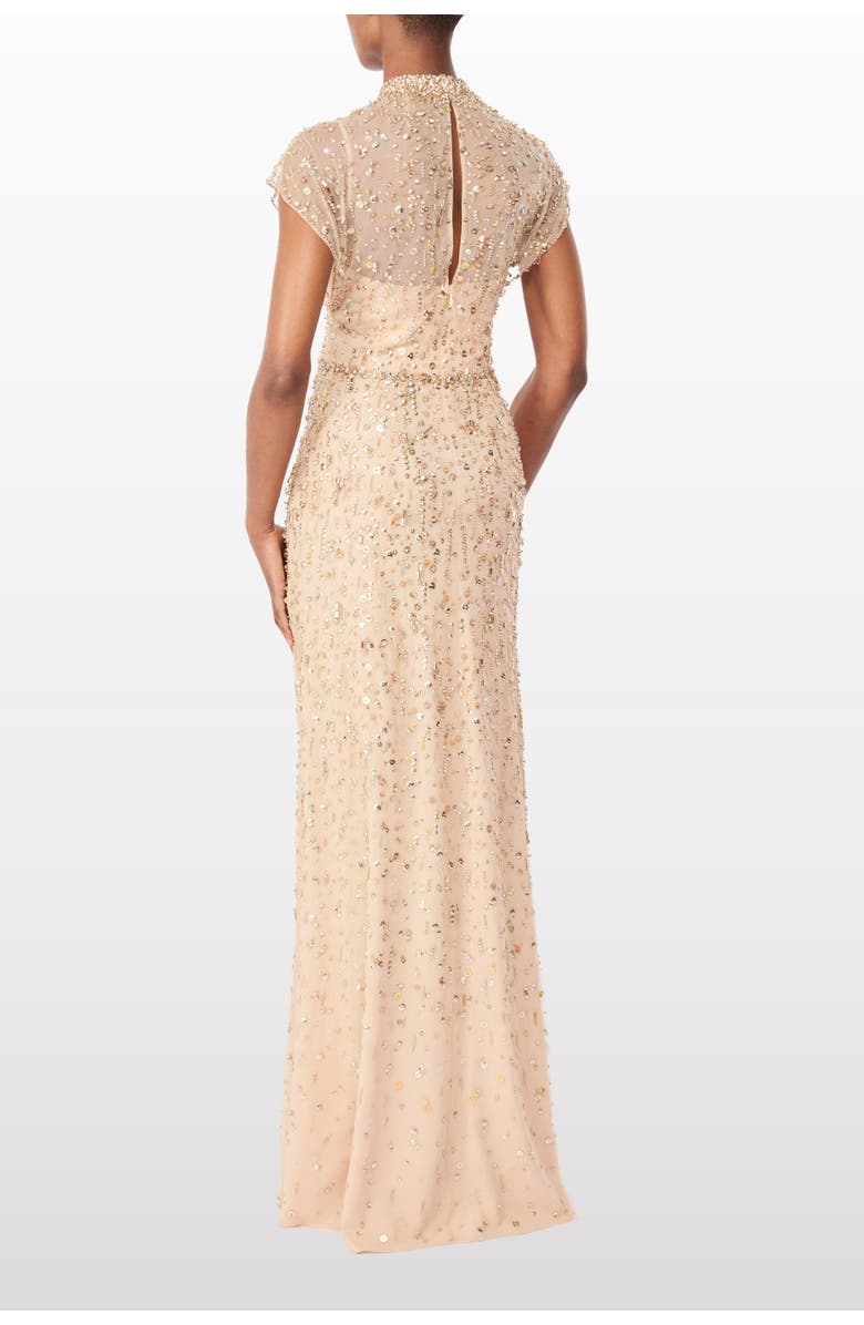 Jenny Packham Crystal Drop embellished high-neck maxi dress, Alternate, color, Illusion