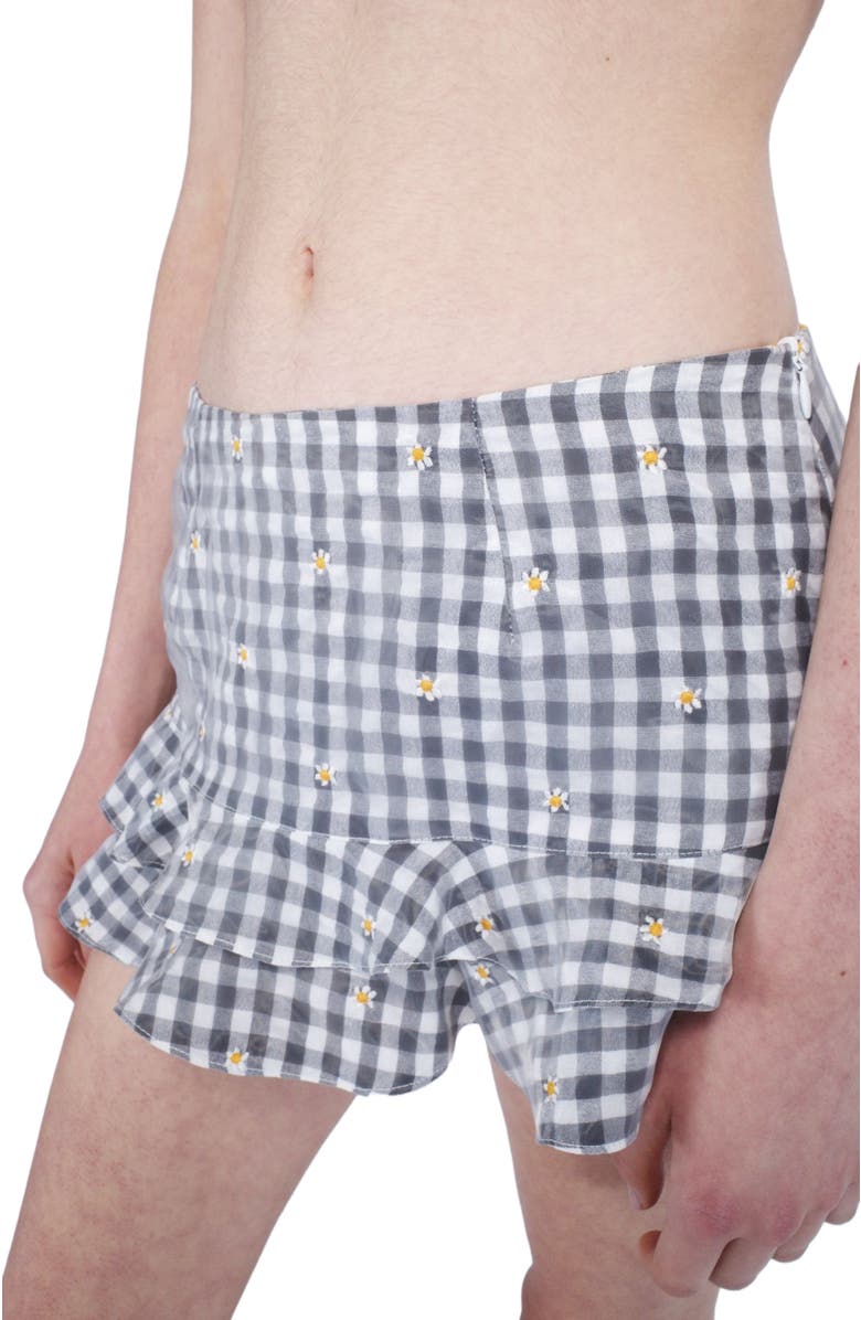 Anna Sui Daisy Embroidery On Gingham Bikini Set, Alternate, color, Black Multi