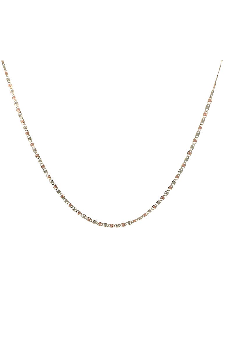 Ancona Jewelry 14K Tri Color Gold Valentino Heart Link Necklace, 24" 2.6mm, Main, color, Yellow