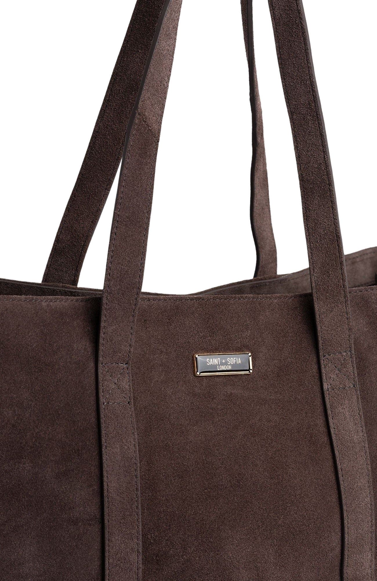 Saint + Sofia Kara Shopper Bag, Alternate, color, Brown