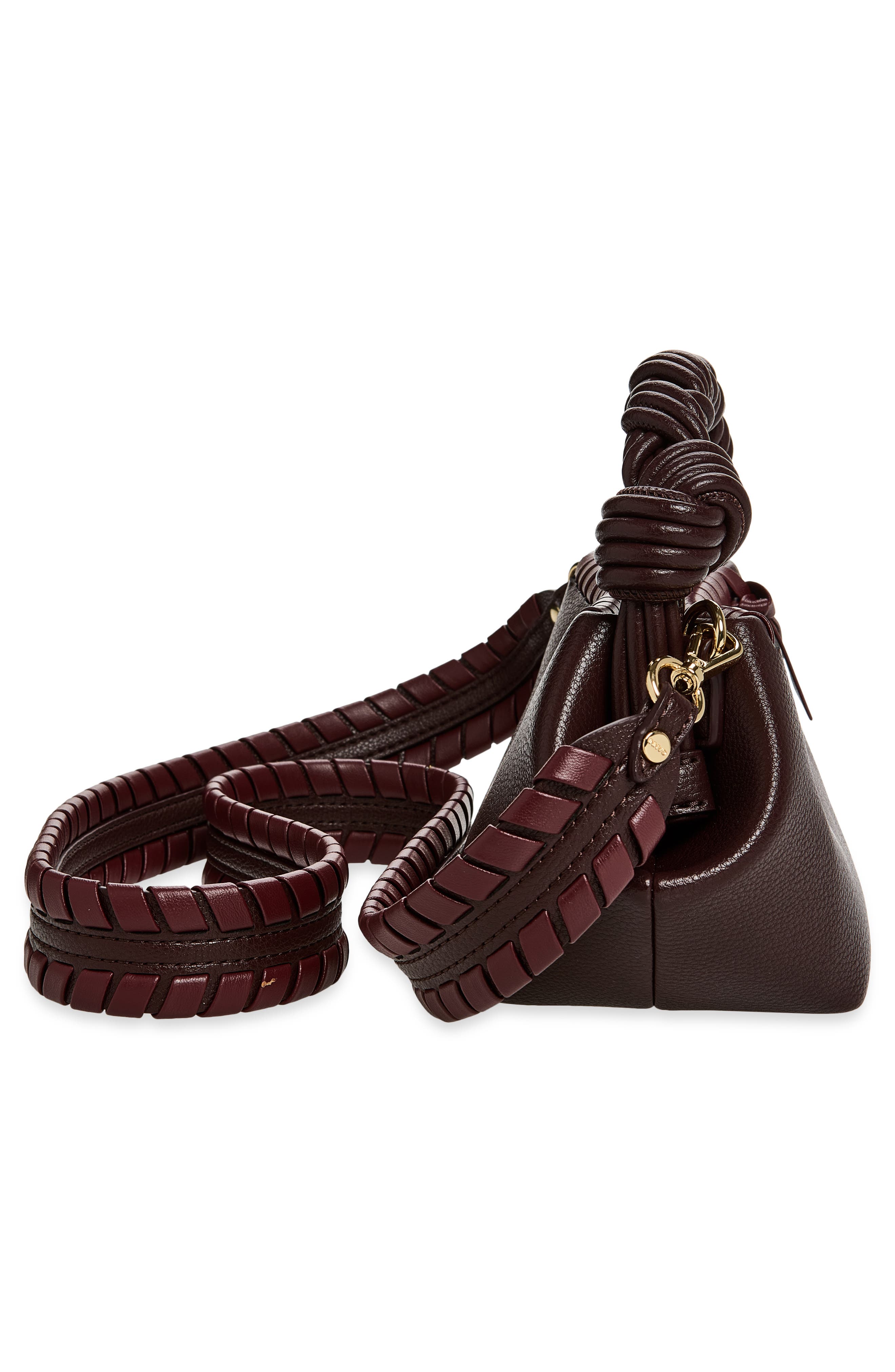 Mini Bou Leather Top Handle Bag, Alternate, color, BITTER CHOCOLATE