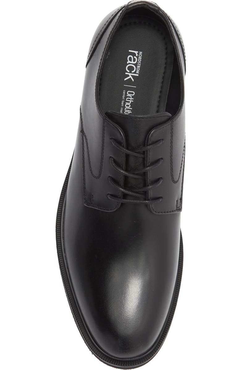 NORDSTROM RACK Reid Plain Toe Derby, Alternate, color, Black Leather
