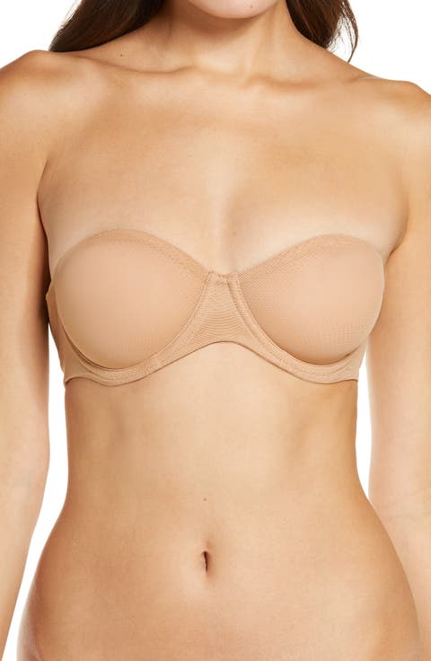 Mesh Strapless Underwire Bra