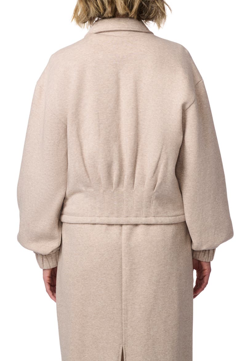 Knit Fleece Jacket, Alternate, color, HEATHER TAUPE
