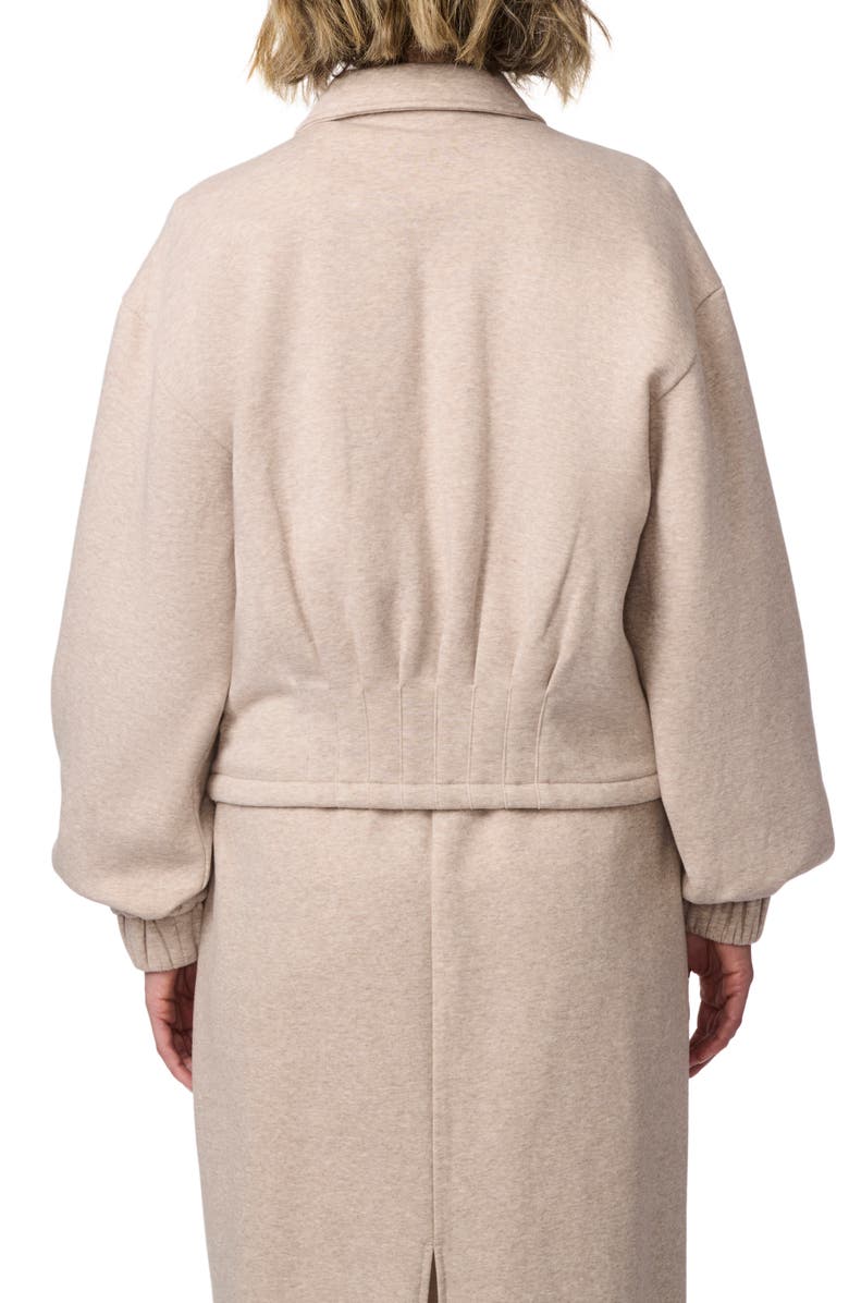 Bernardo Knit Fleece Jacket, Alternate, color, Heather Taupe