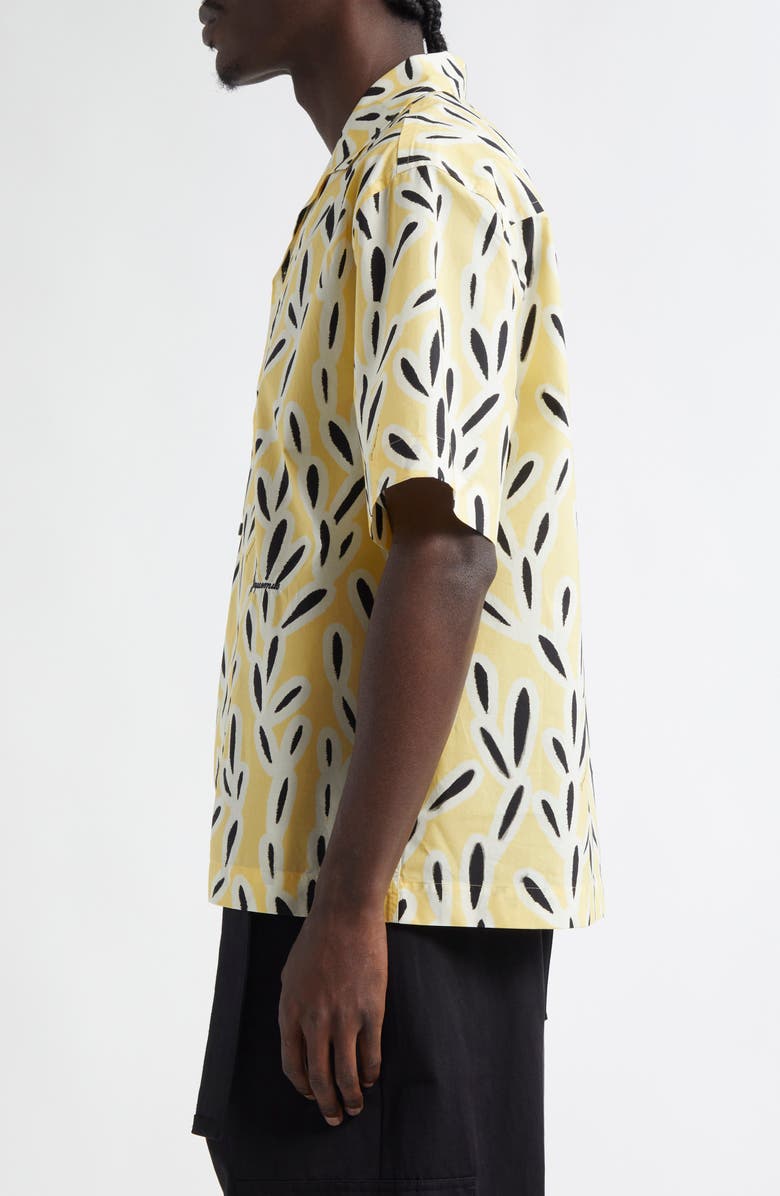 Jacquemus La Chemise Jean Button-Up Shirt, Alternate, color, Print Yellow/ Black