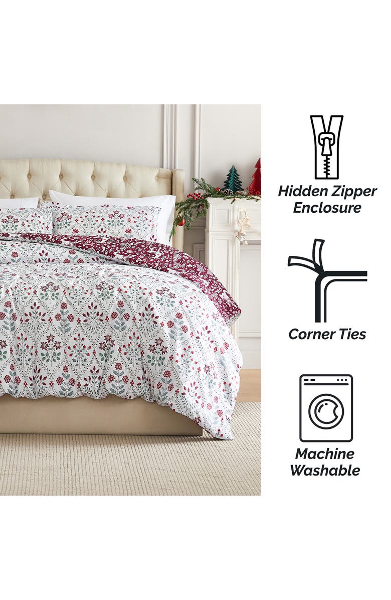 SOUTHSHORE FINE LINENS Holiday Harmony Oversize Duvet Set, Alternate, color, Holiday Harmony