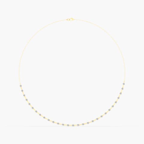 Orbit Half Tennis Lab Diamond Necklace in 14K
