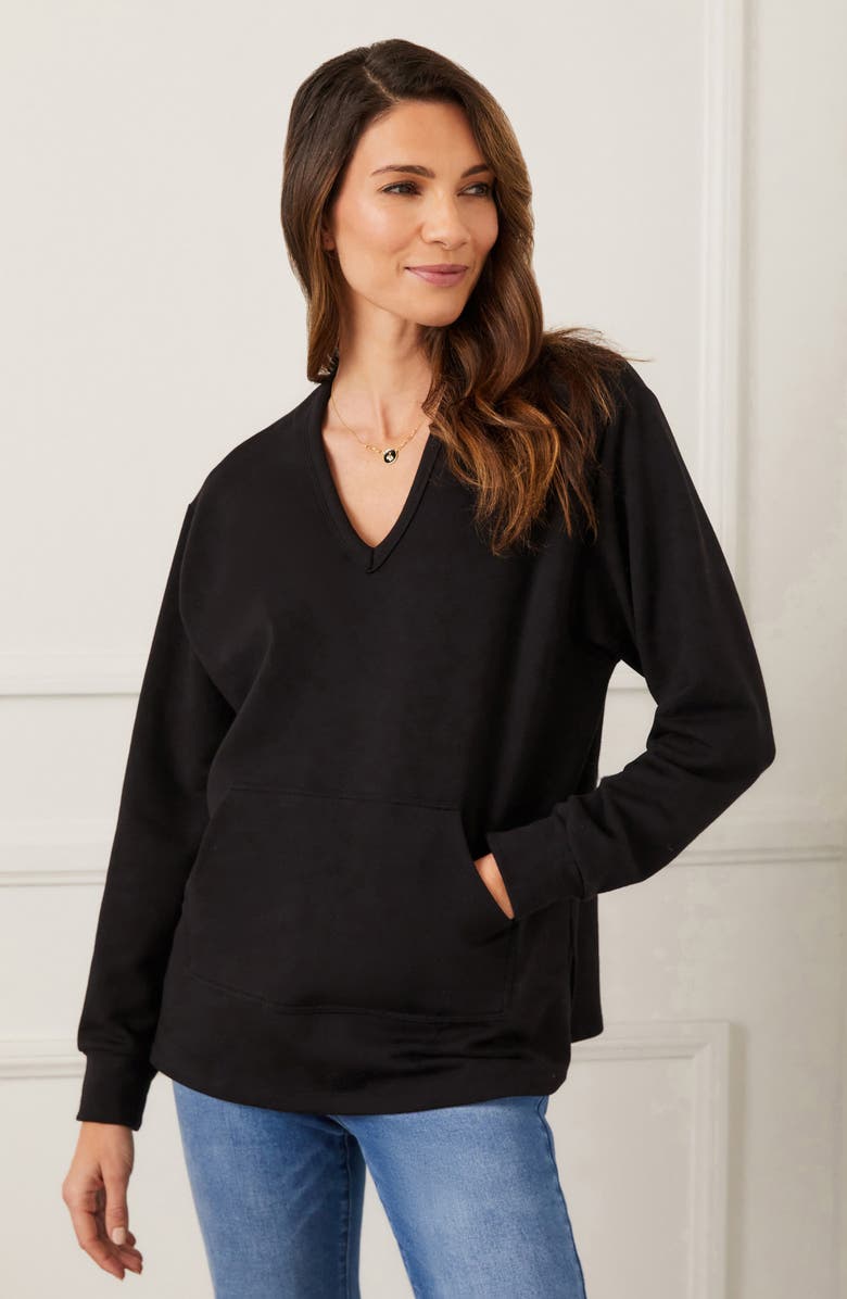 Karen Kane V-Neck Sweatshirt, Alternate, color, 
