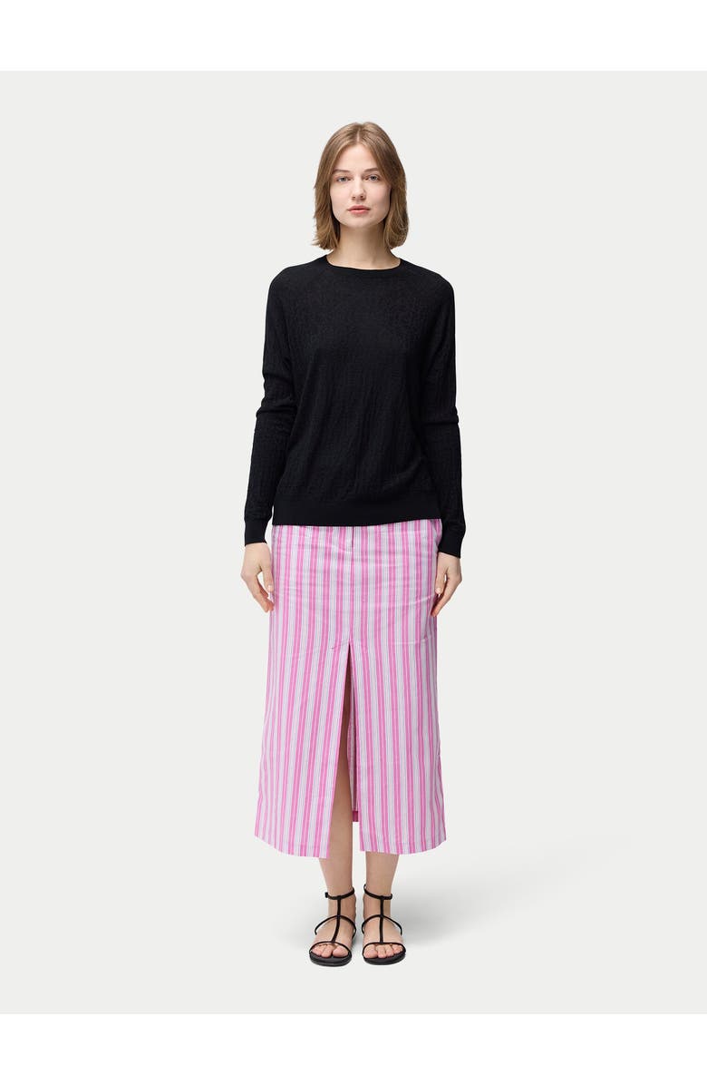 GOBI Mongolian Cashmere Silk Cashmere Textured Sweater, Alternate, color, Black