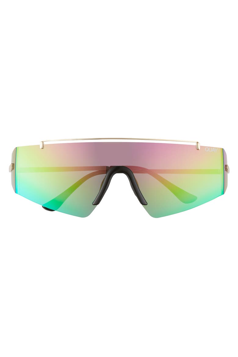 Australia Transcend 141mm Shield Sunglasses, Alternate, color, GOLD/ RAINBOW
