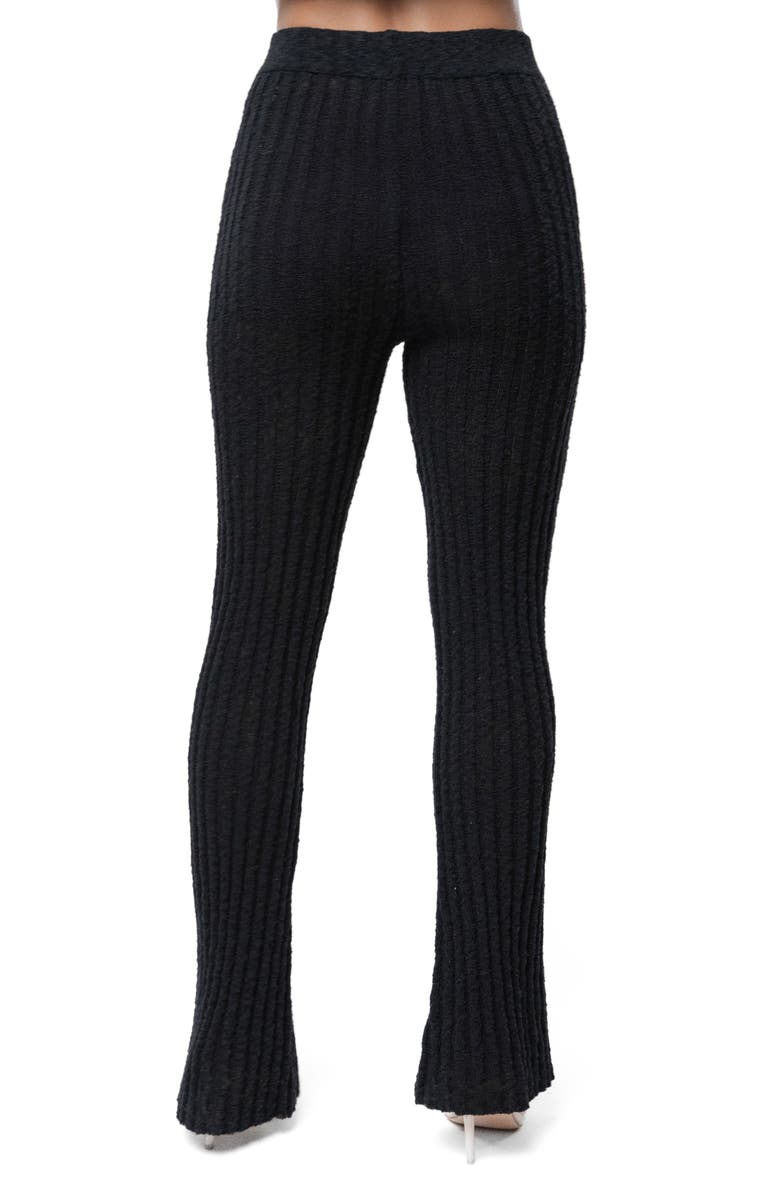 JLUXLABEL Lanah Rib Knit Flare Pants, Alternate, color, Black