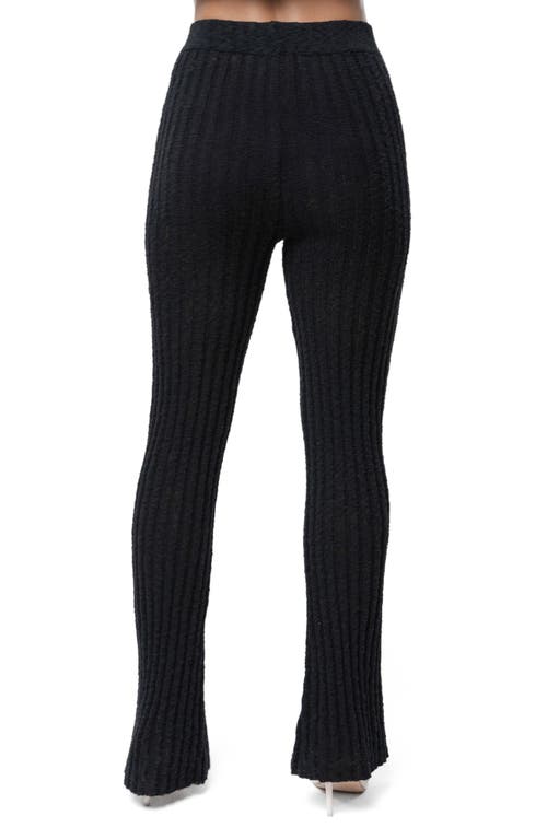 Jluxlabel Lanah Rib Knit Flare Pants In Black