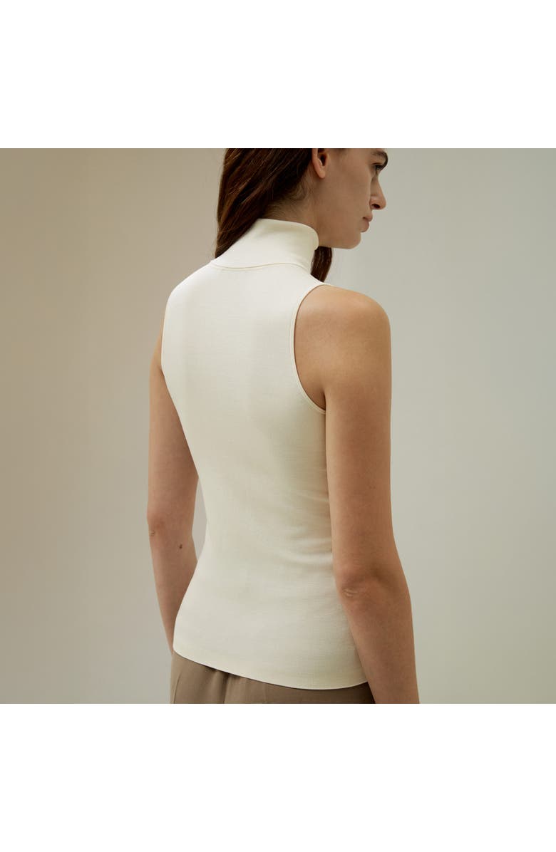 Lilysilk Minimalist Sleeveless Turtleneck Top, Alternate, color, White
