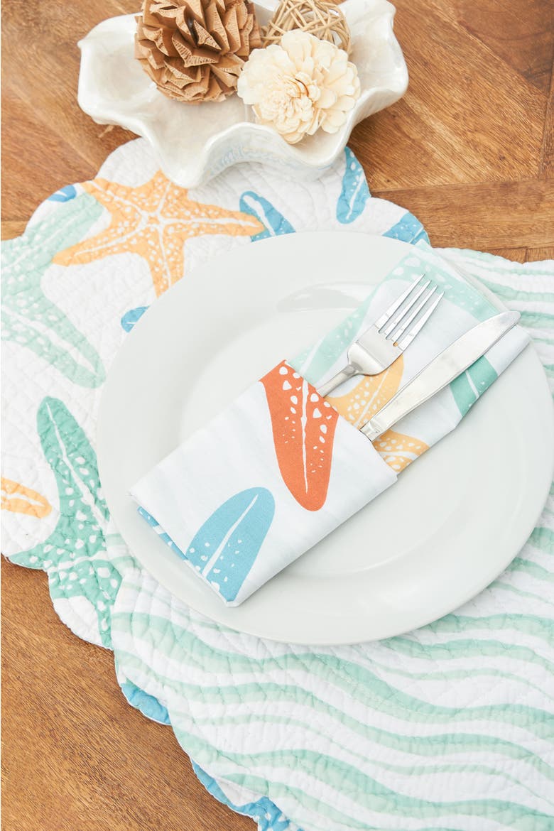 Kalani Cotton Reversible Napkin Set of 6, Alternate, color, Blue