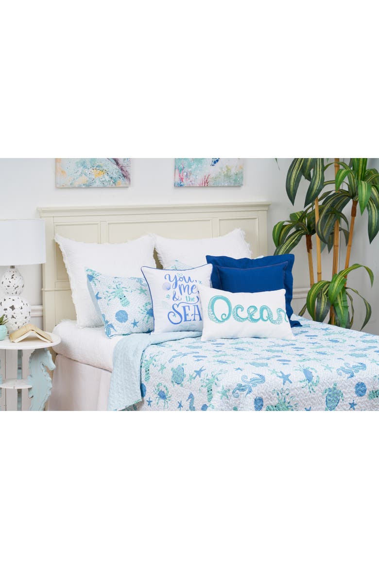 Outlook Beach Coastal Quilt Set, Main, color, Blue