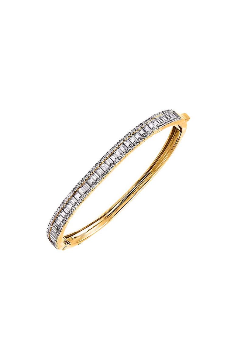 BY ADINA EDEN Pave X Baguette Tennis Bangle Bracelet, Main, color, 