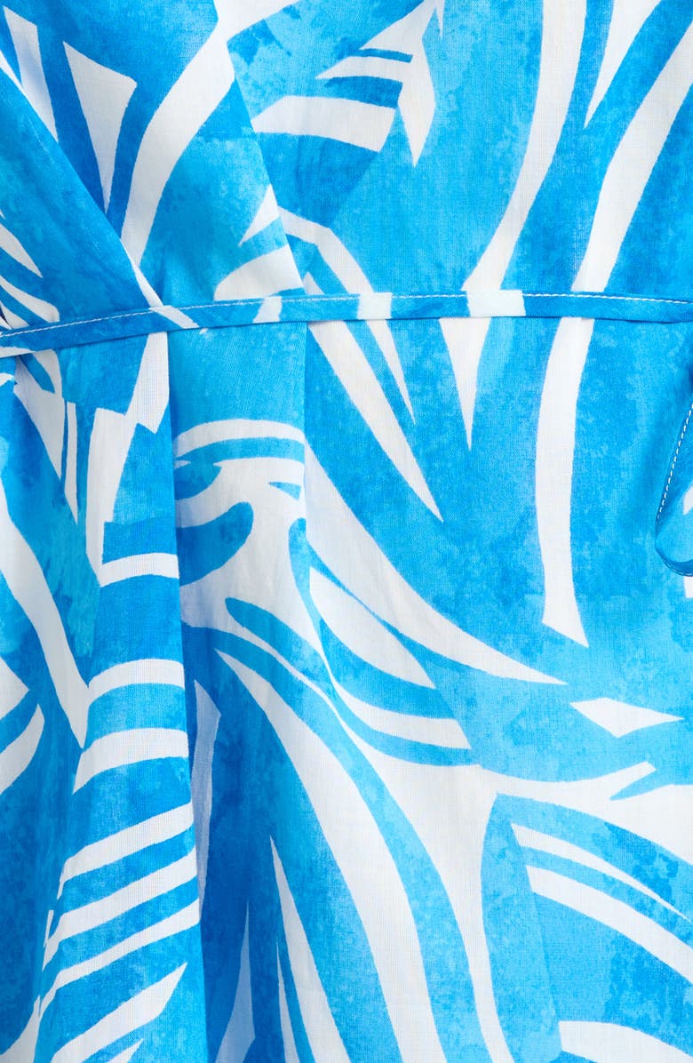 SUGARLIPS Canton Tropics Clarion Ruffle Cotton Minidress, Alternate, color, White/ Blue Multi