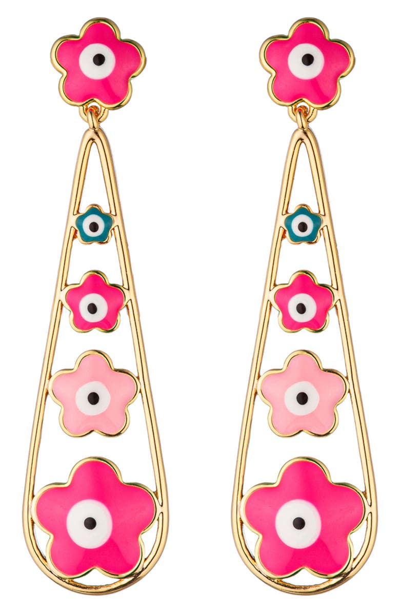 EYE CANDY LOS ANGELES Neda Flower Drop Earrings, Main, color, 