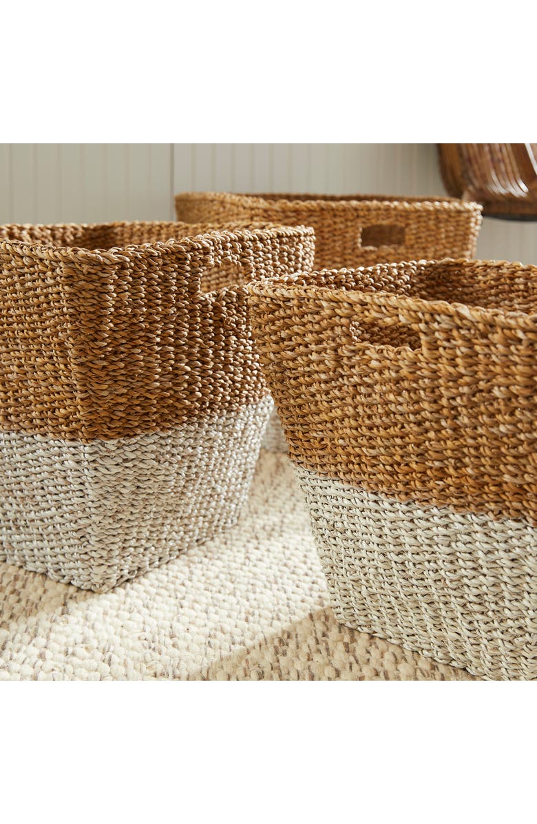 Napa Home & Garden Seagrass Rectangular Storage Baskets Set of 3, Alternate, color, Beige