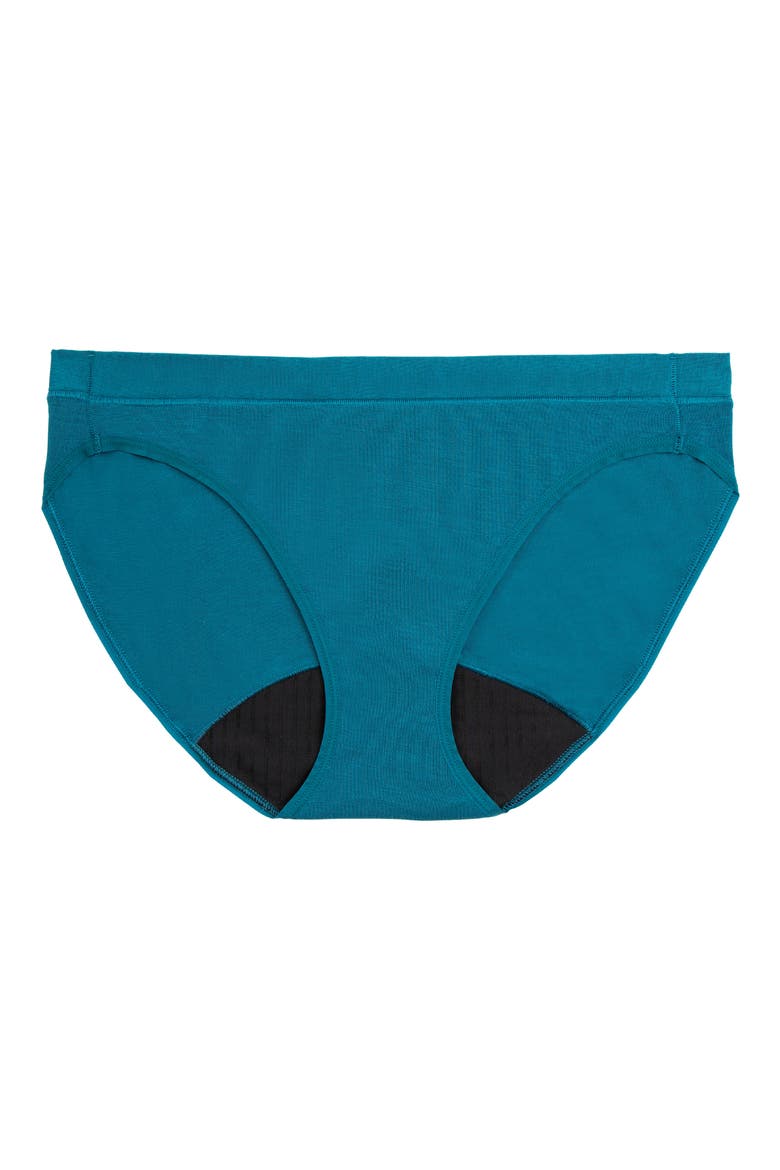 Period & Leakproof Regular Absorbency Comfort Bikini, Alternate, color, BLUE