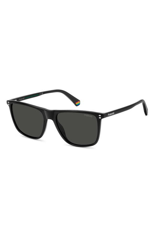 POLAROID POLAROID 55MM POLARIZED RECTANGULAR SUNGLASSES