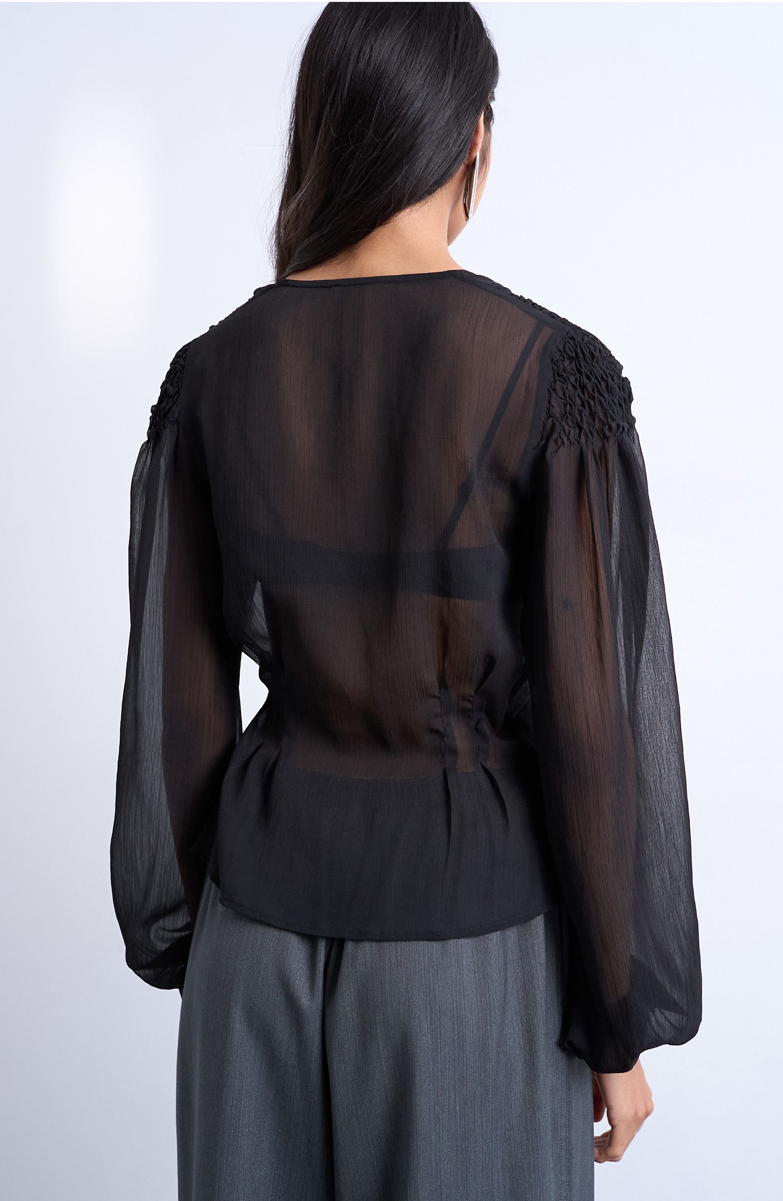 Sheer Peplum Top - image 2