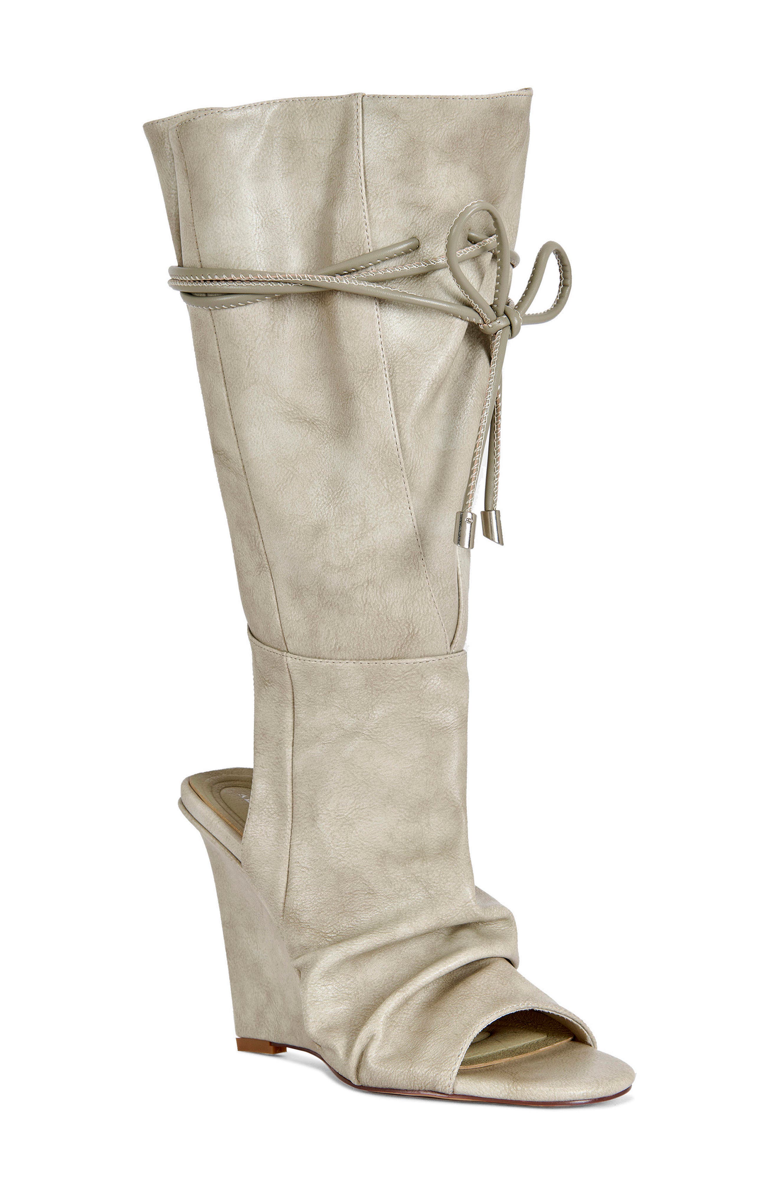 AZALEA WANG Vailen Open Toe Wedge Bootie, Main, color, 