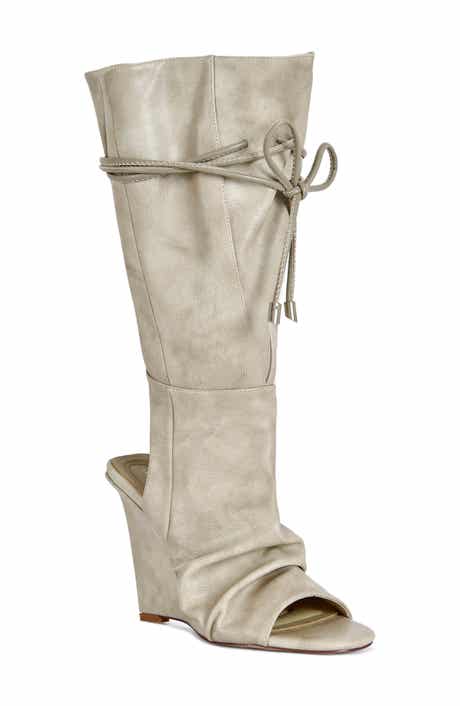 Vailen Open Toe Wedge Bootie