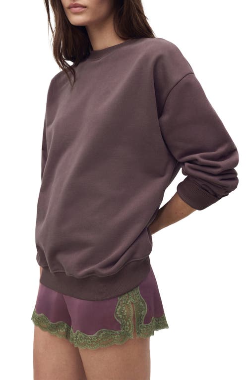 Mango Cotton Fleece Sweatshirt In Purple