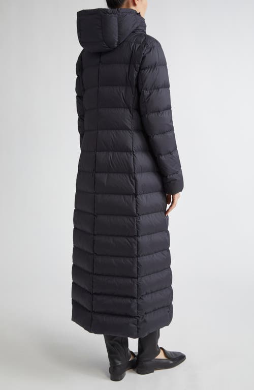Herno Padded Hooded Long Down Jacket Zip Pockets In Black