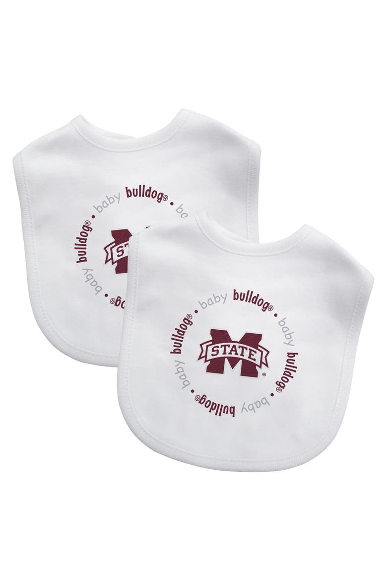 Mississippi State - Baby Bibs 2-Pack, Main, color, White