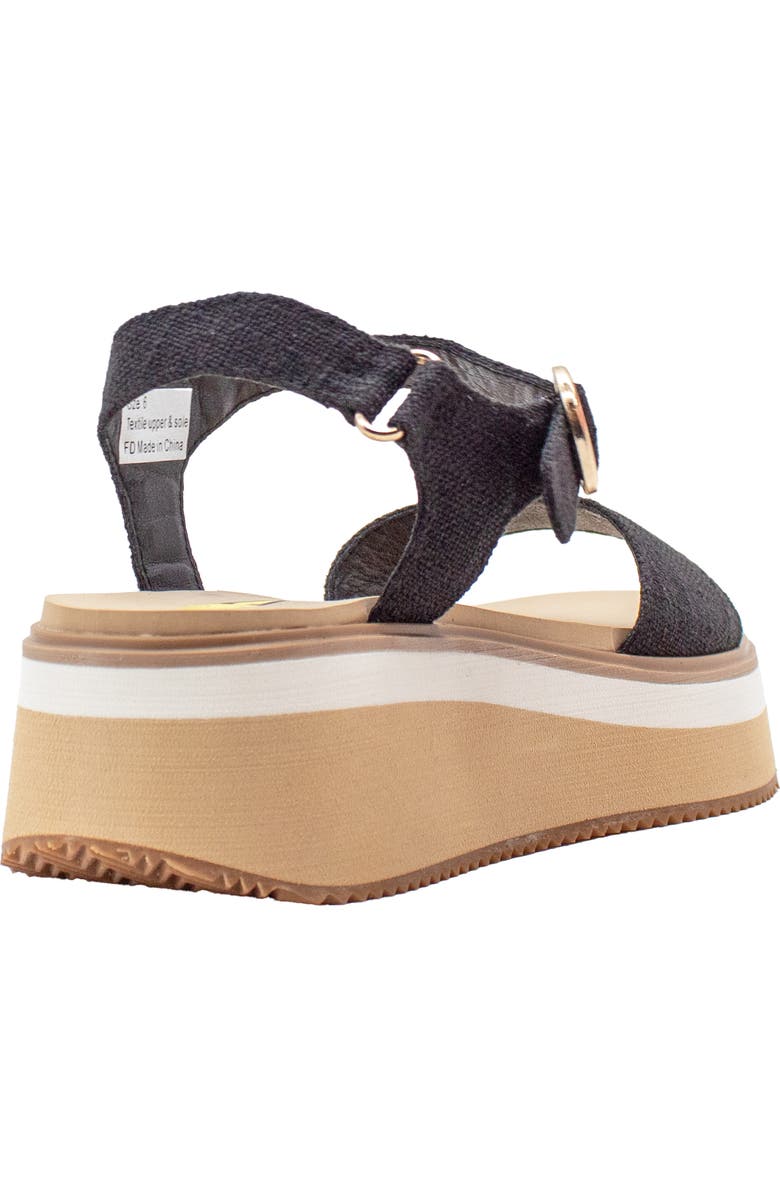 Volatile Porcini Ankle Strap Platform Sandal, Alternate, color, Black Linen