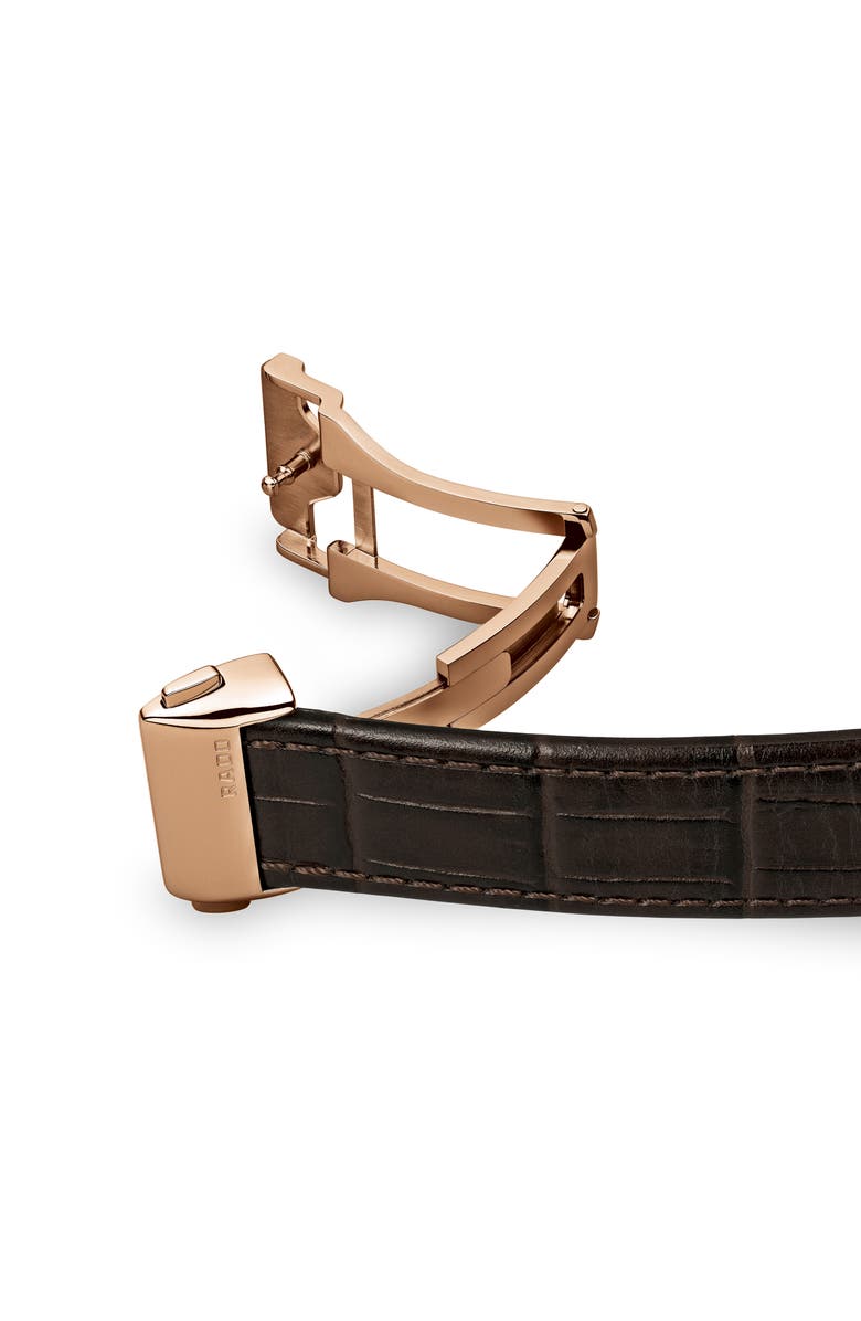 RADO Coupole Classic Diamond Leather Strap Watch, 32mm, Alternate, color,