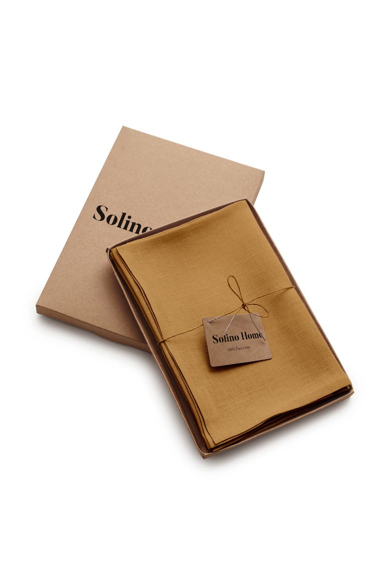 Linen Dinner Napkins Set of 4, 20 x 20" - Fete, Alternate, color, Caramel