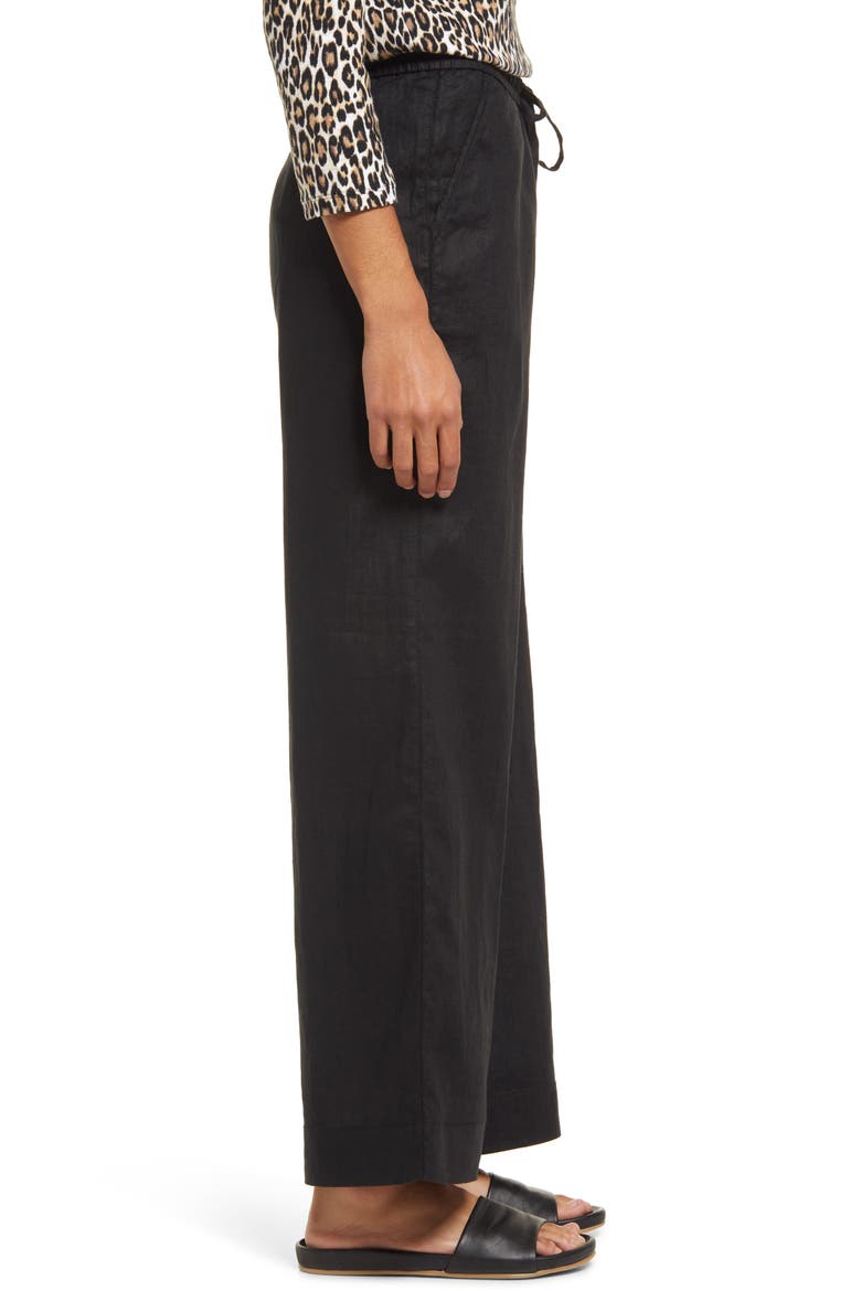 Two Palms Easy Linen Pants, Alternate, color, BLACK