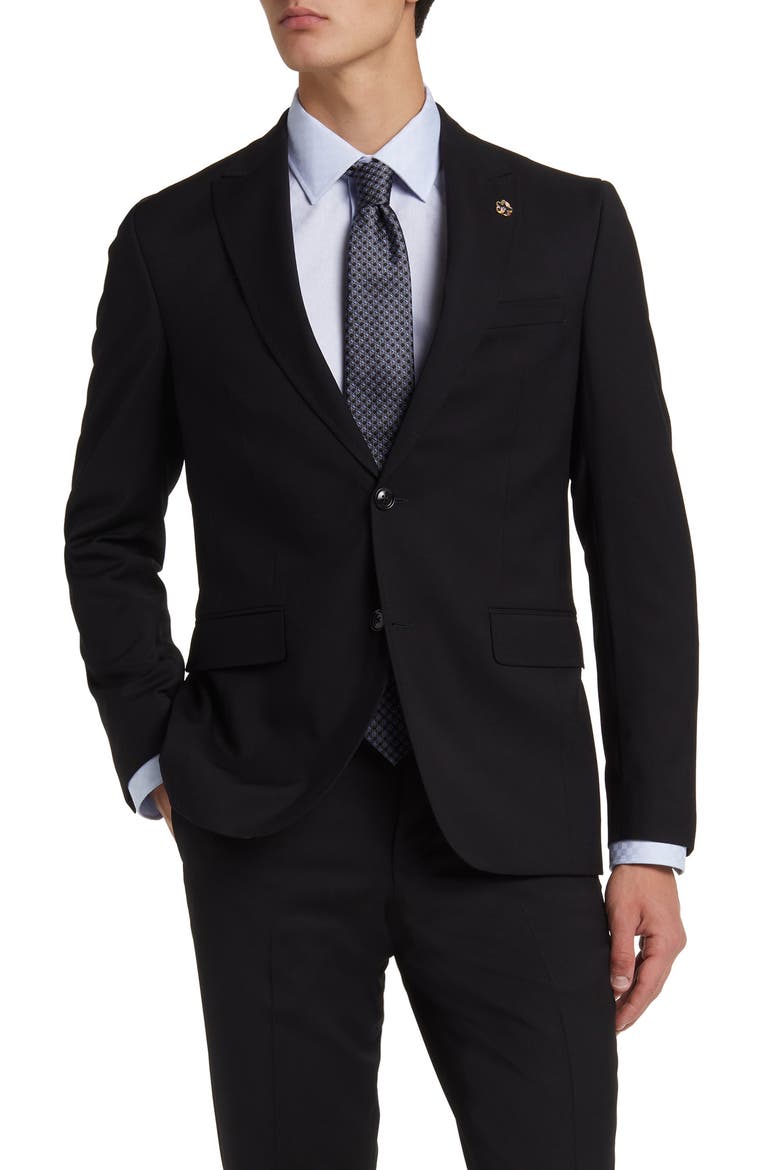 Robbie Extra Slim Fit Wool Suit, Alternate, color, BLACK
