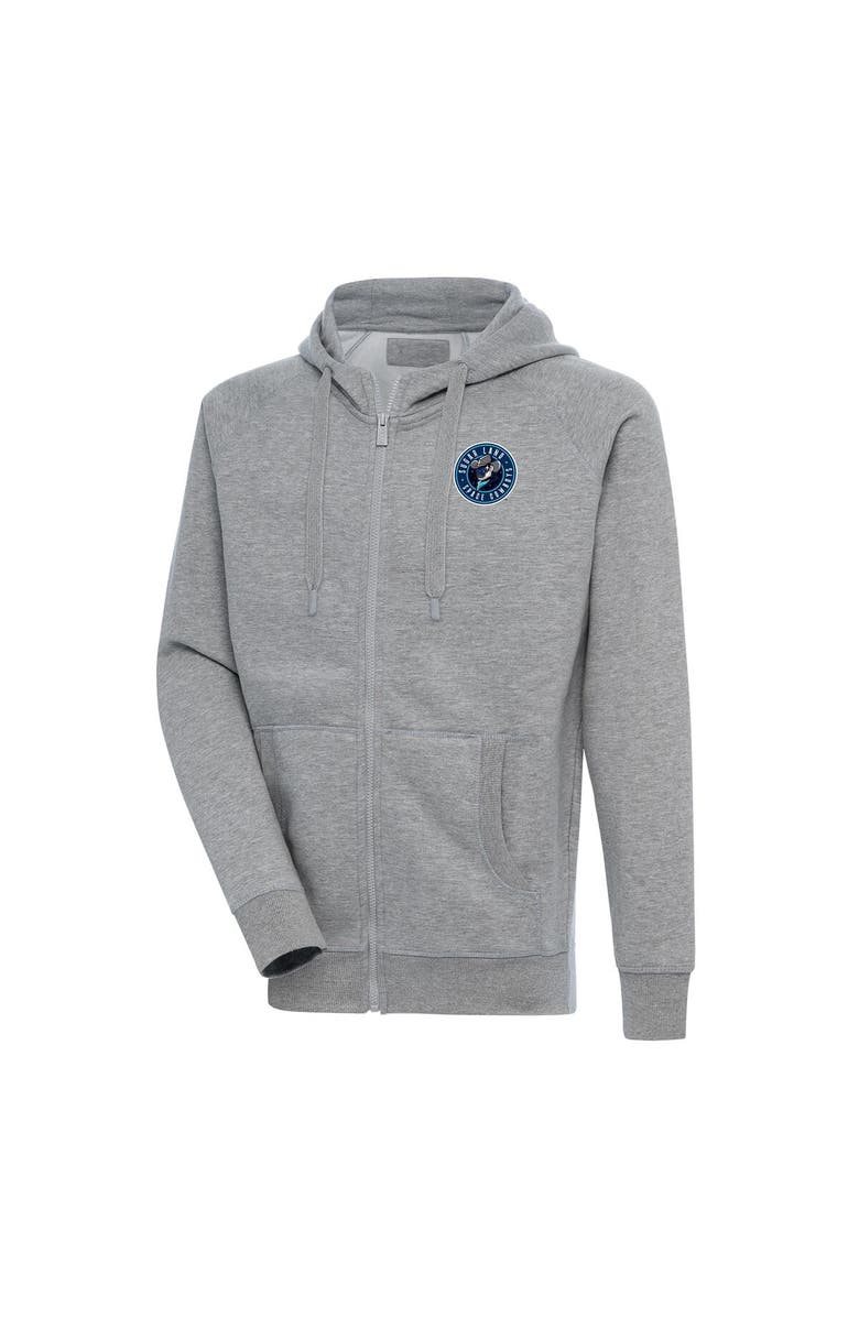 ANTIGUA Men's Antigua Heather Gray Sugar Land Space Cowboys Victory Full-Zip Hoodie, Main, color,