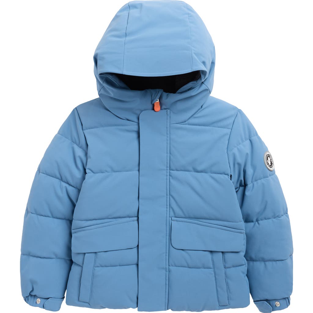 Save The Duck Kids' Klaus Hooded Puffer Jacket In Blue